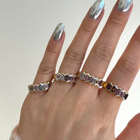 Hexagon Half Eternity Ring