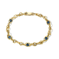 Mosaic Chain Link Bracelet Montana Blue Sapphire Hexagon