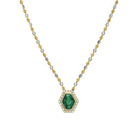 Mosaic Shape Necklace Hexagon Emerald