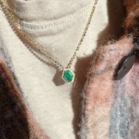 Mosaic Shape Necklace Hexagon Emerald