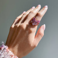 Mosaic Heart Ring Pink Sapphire Ombre