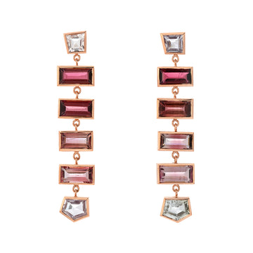 6 Tier Grande Interlock Earring Rose Gold