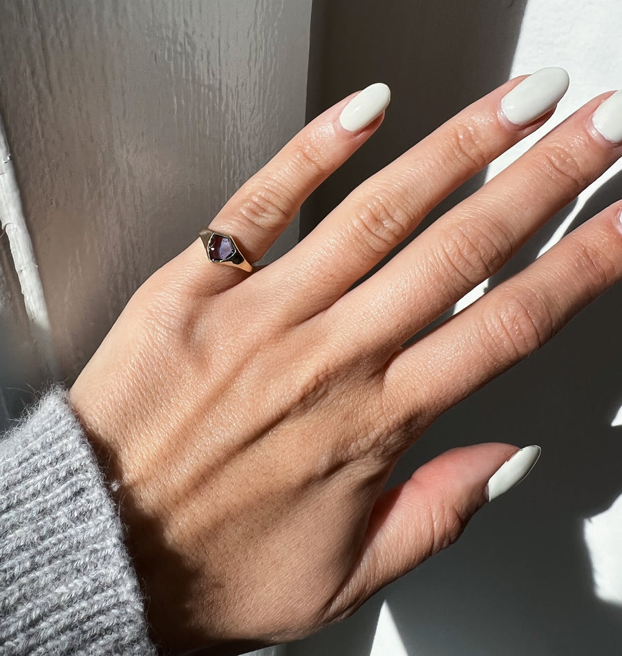 Mosaic Crest Signet Ring
