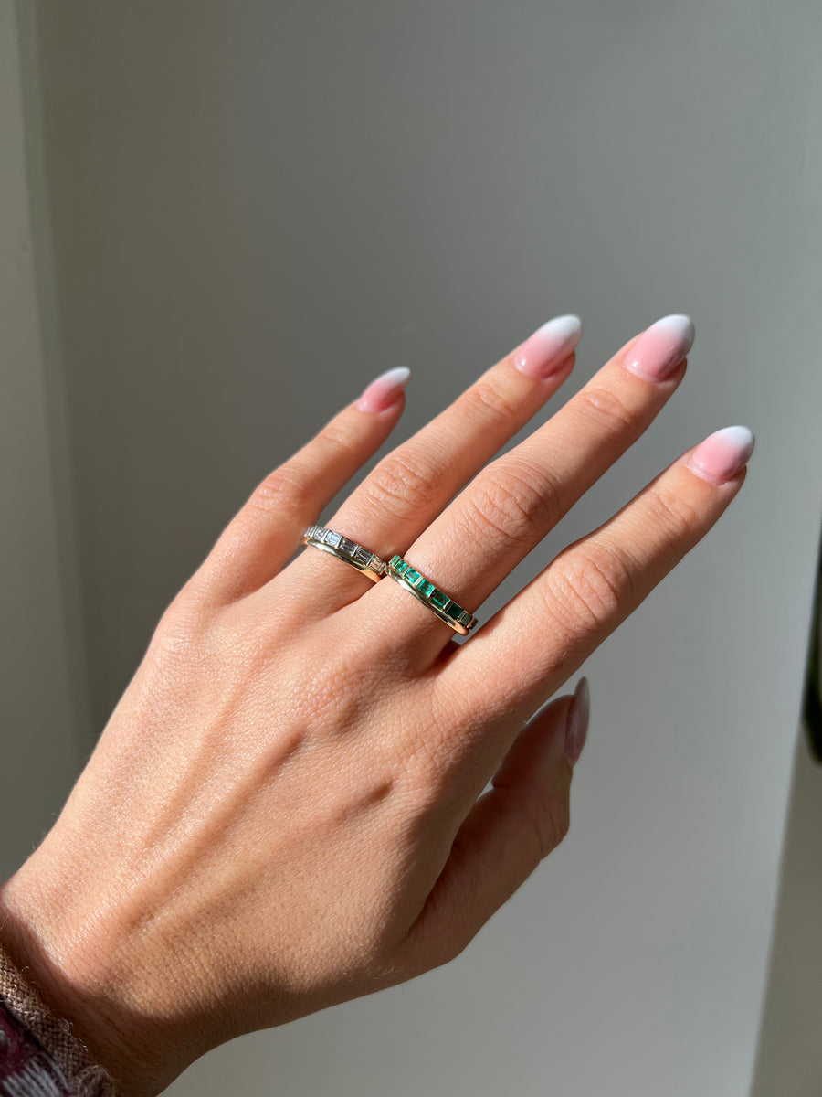 Duo Emerald Baguette Ring