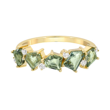 Mosaic Mix Ring Green Sapphire