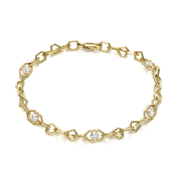 Mosaic Chain Link Bracelet Diamond Hexagon