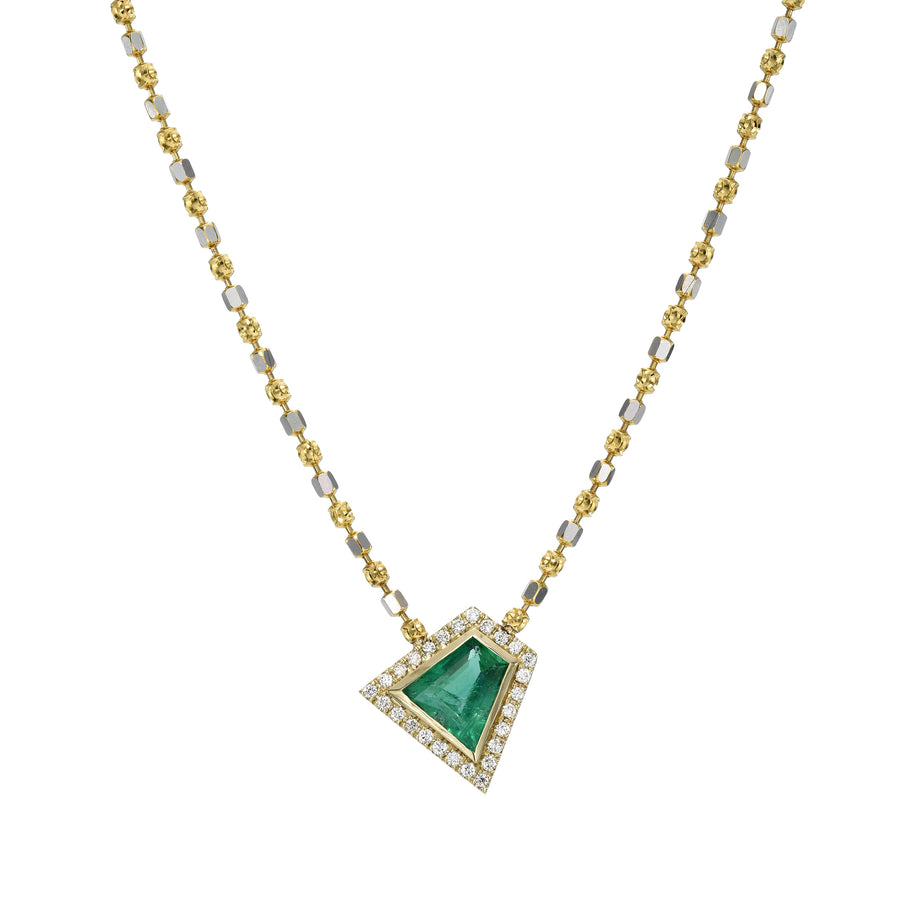 Mosaic Shape Necklace Kite Shape Emerald