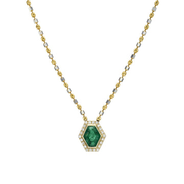 Mosaic Shape Necklace Hexagon Emerald