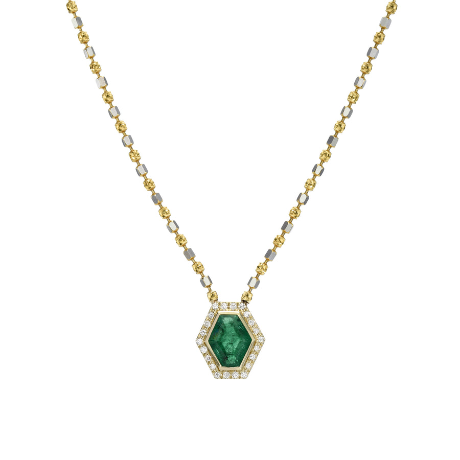 Mosaic Shape Necklace Hexagon Emerald