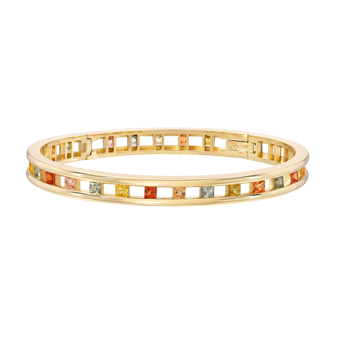 Tri Channel Princess Cut Bangle